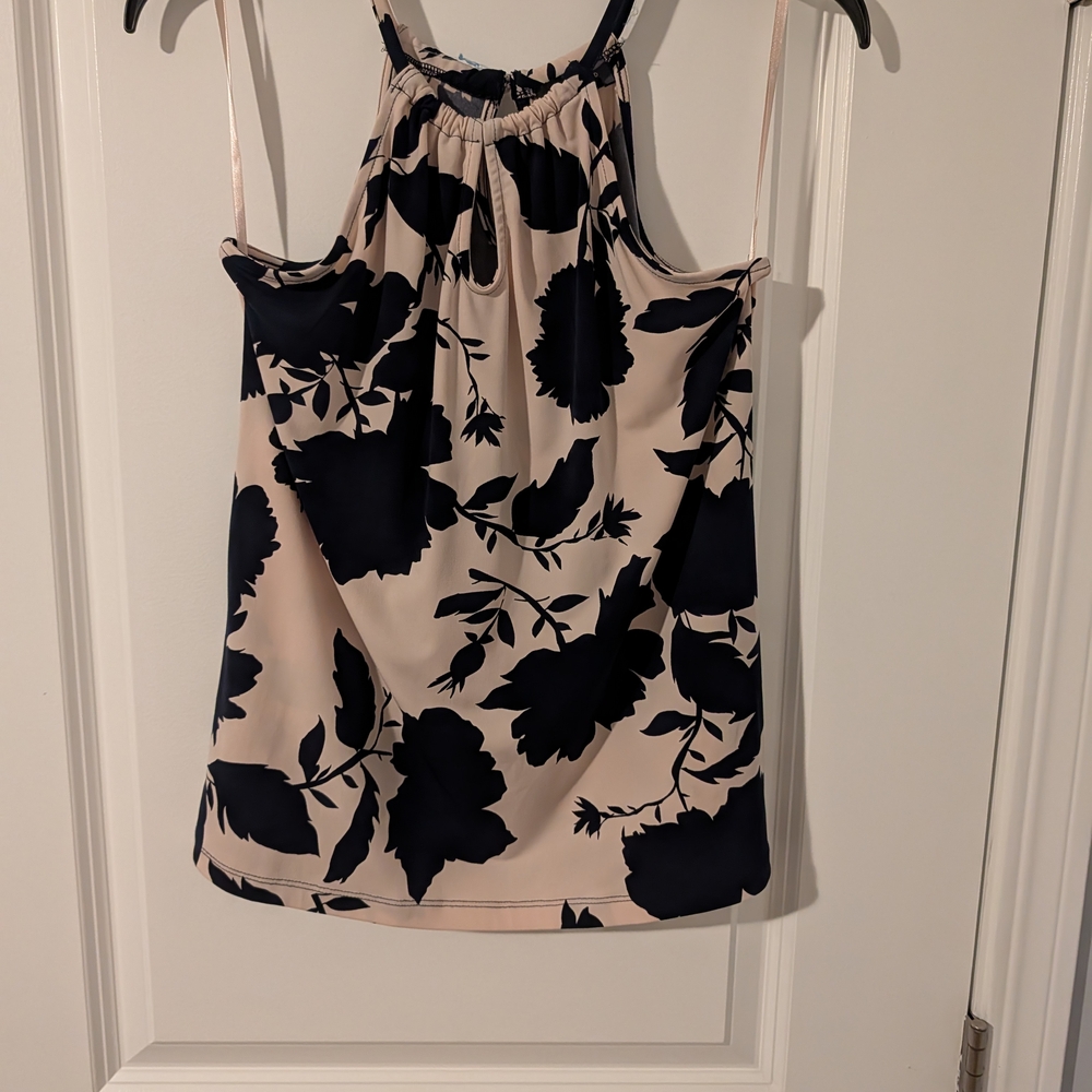 The Limited Black and Cream Floral Tank Top